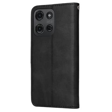 SKALO Motorola Moto G75 5G PU-läder Plånboksfodral - Svart