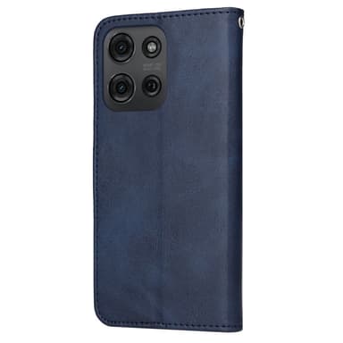 SKALO Motorola Moto G75 5G PU-läder Plånboksfodral - Blå