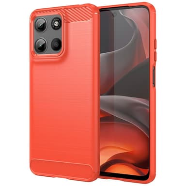 SKALO Motorola Moto G15 4G Armor Carbon Skal - Röd