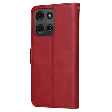 SKALO Motorola Moto G75 5G PU-läder Plånboksfodral - Röd