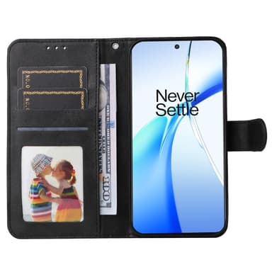 SKALO OnePlus 13R PU-läder Plånboksfodral - Svart