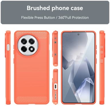 SKALO OnePlus 13R Armor Carbon Skal - Röd