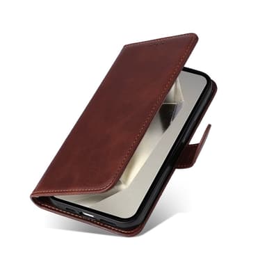 SKALO Samsung S25 Ultra PU-läder Plånboksfodral - Brun