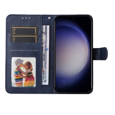 SKALO Samsung S25 PU-läder Plånboksfodral - Blå