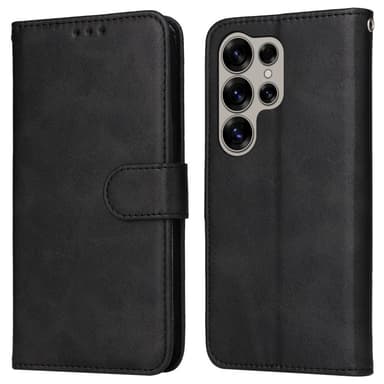 SKALO Samsung S25 Ultra PU-läder Plånboksfodral - Svart