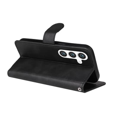 SKALO Samsung S25 PU-läder Plånboksfodral - Svart