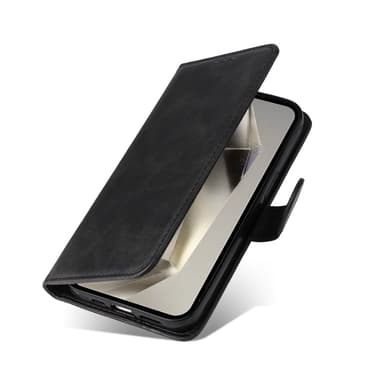 SKALO Samsung S25 Ultra PU-läder Plånboksfodral - Svart