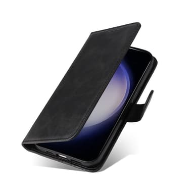 SKALO Samsung S25 PU-läder Plånboksfodral - Svart