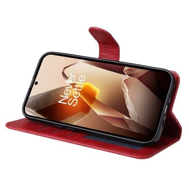 SKALO OnePlus 13 PU-läder Plånboksfodral - Röd