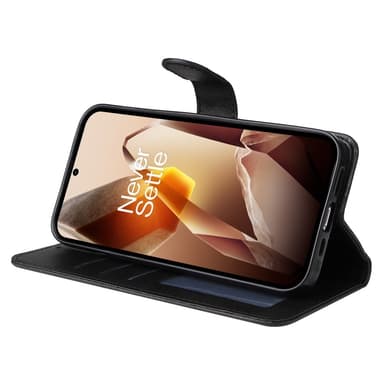 SKALO OnePlus 13 PU-läder Plånboksfodral - Svart