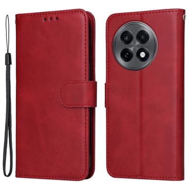 SKALO OnePlus 13R PU-läder Plånboksfodral - Röd
