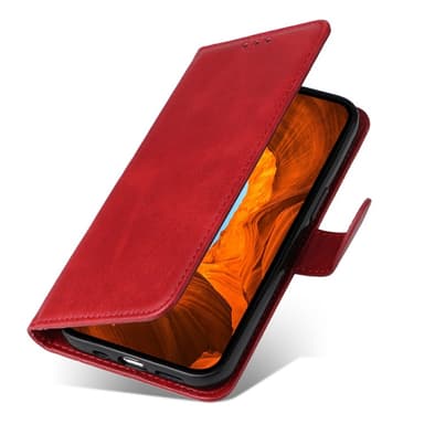 SKALO Motorola Moto G15 4G PU-läder Plånboksfodral - Röd