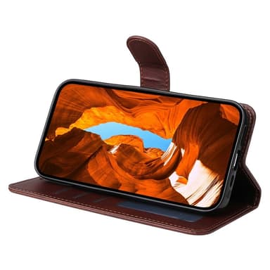 SKALO Motorola Moto G15 4G PU-läder Plånboksfodral - Brun