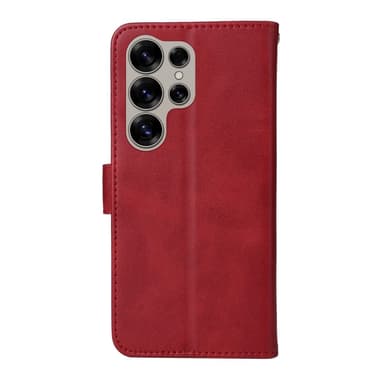 SKALO Samsung S25 Ultra PU-läder Plånboksfodral - Röd