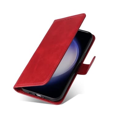 SKALO Samsung S25+ PU-läder Plånboksfodral - Röd