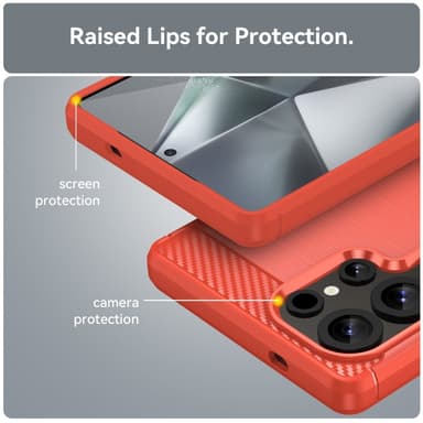 SKALO Samsung S25 Ultra Armor Carbon Skal - Röd
