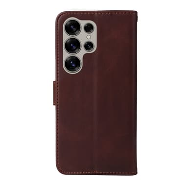 SKALO Samsung S25 Ultra PU-läder Plånboksfodral - Brun