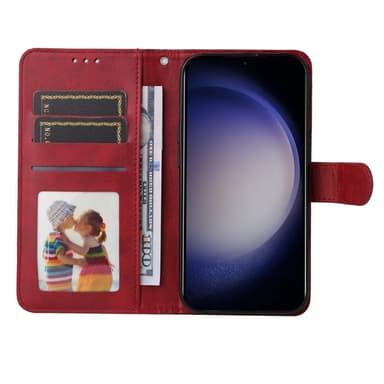 SKALO Samsung S25+ PU-läder Plånboksfodral - Röd