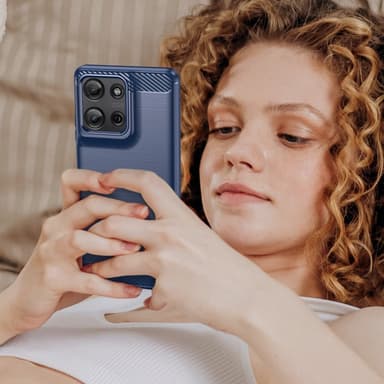 SKALO Motorola Moto G75 5G Armor Carbon Skal - Blå