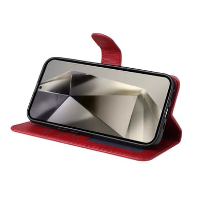 SKALO Samsung S25 Ultra PU-läder Plånboksfodral - Röd