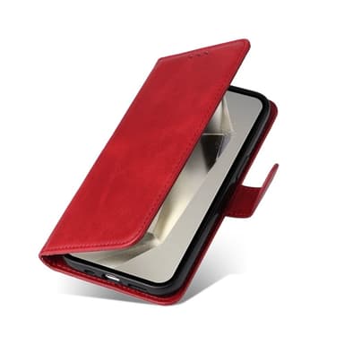 SKALO Samsung S25 Ultra PU-läder Plånboksfodral - Röd
