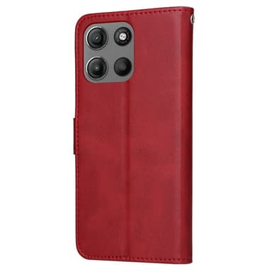 SKALO Motorola Moto G15 4G PU-läder Plånboksfodral - Röd