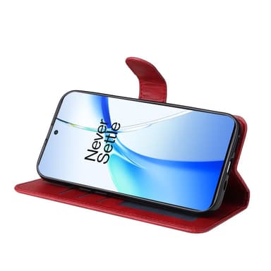 SKALO OnePlus 13R PU-läder Plånboksfodral - Röd