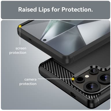 SKALO Samsung S25 Ultra Armor Carbon Skal - Svart
