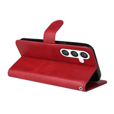 SKALO Samsung S25+ PU-läder Plånboksfodral - Röd