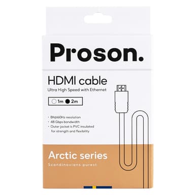 Proson Arctic HDMI-kabel 8K / 4K, 2 meter