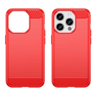 SKALO iPhone 15 Pro Armor Carbon Stöttåligt TPU-skal - Röd