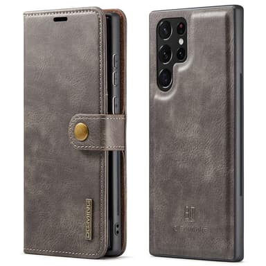 DG MING Samsung S22 Ultra 2-i-1 Magnet Plånboksfodral - Grå