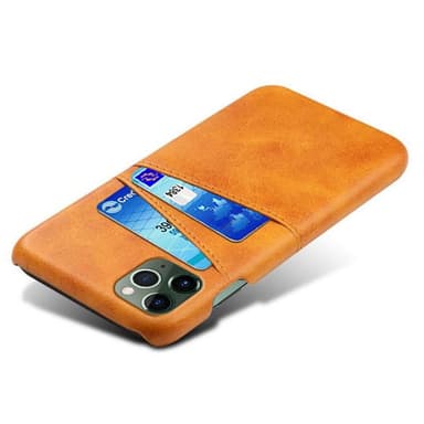 SKALO iPhone 15 PU-Läder Korthållare Skal - Ljusbrun
