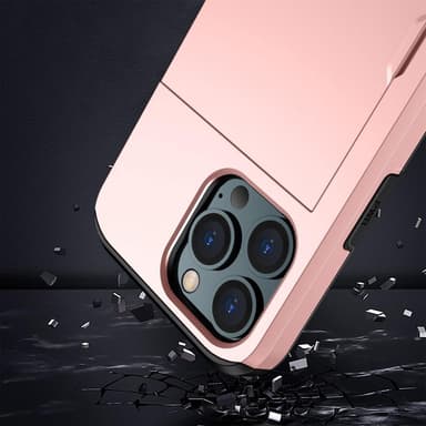 SKALO iPhone 14 Pro Armor Skal Korthållare - Roséguld