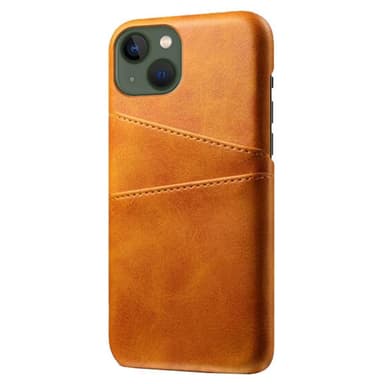 SKALO iPhone 15 PU-Läder Korthållare Skal - Ljusbrun