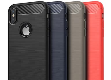 SKALO iPhone X/XS Armor Carbon Stöttåligt TPU-skal - Svart