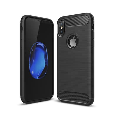 SKALO iPhone X/XS Armor Carbon Stöttåligt TPU-skal - Svart
