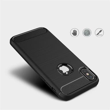 SKALO iPhone X/XS Armor Carbon Stöttåligt TPU-skal - Svart