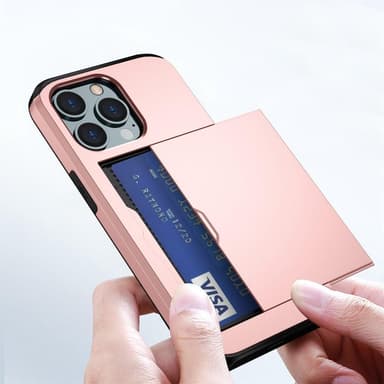 SKALO iPhone 14 Pro Armor Skal Korthållare - Roséguld