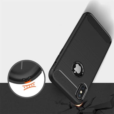 SKALO iPhone X/XS Armor Carbon Stöttåligt TPU-skal - Svart