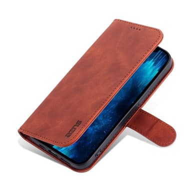 SKALO iPhone 15 Pro AZNS Plånboksfodral - Brun