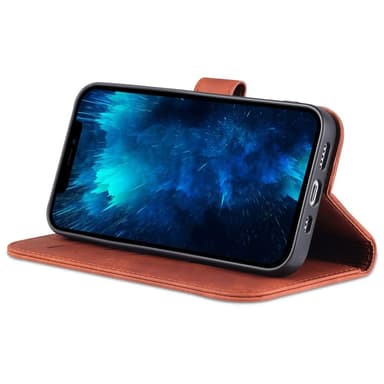 SKALO iPhone 15 Pro AZNS Plånboksfodral - Brun
