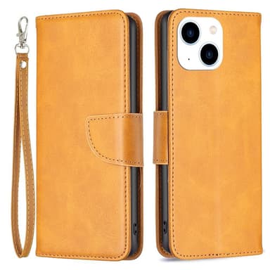 SKALO iPhone 15 Plånboksfodral i PU-Läder - Gul