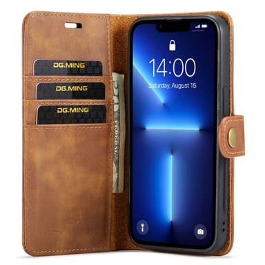 DG MING iPhone 15 Pro 2-i-1 Magnet Plånboksfodral - Brun
