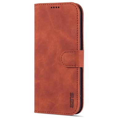 SKALO iPhone 15 Pro AZNS Plånboksfodral - Brun