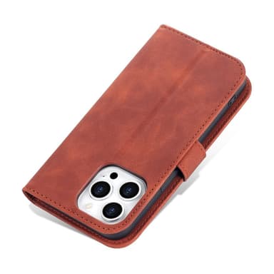 SKALO iPhone 15 Pro AZNS Plånboksfodral - Brun