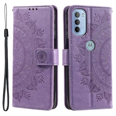 SKALO Moto G31 / G41 Mandala Plånboksfodral - Lila
