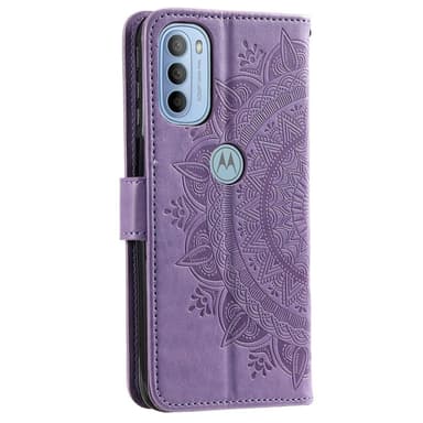 SKALO Moto G31 / G41 Mandala Plånboksfodral - Lila
