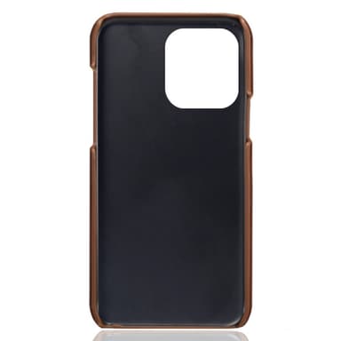 SKALO iPhone 15 Pro PU-Läder Korthållare Skal - Brun