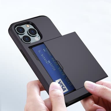 SKALO iPhone 14 Pro Max Armor Skal Korthållare - Svart